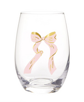 Pink Bow Wine Glass